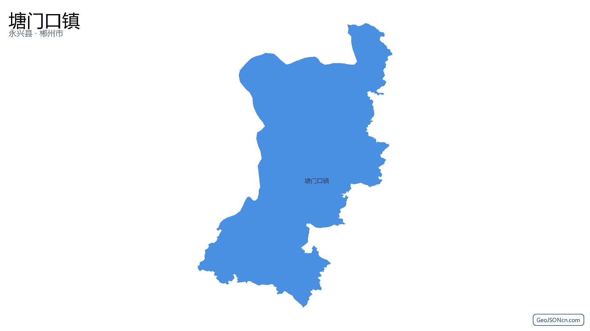 塘门口镇行政区划边界地图(永兴县·郴州市),提供GeoJSON、SHP矢量边界数据下载及高清地图大图(PNG/JPG) - GeoJSONcn.com