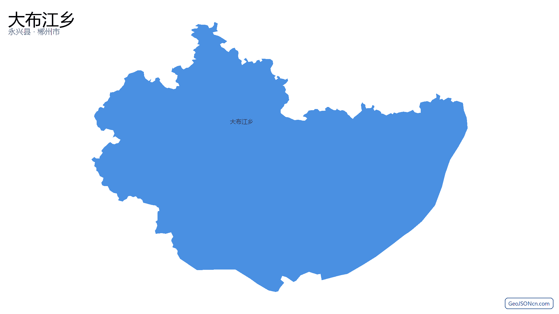 大布江乡行政区划边界地图（永兴县·郴州市）,提供GeoJSON、SHP矢量边界数据下载及高清地图大图(PNG/JPG) - GeoJSONcn.com