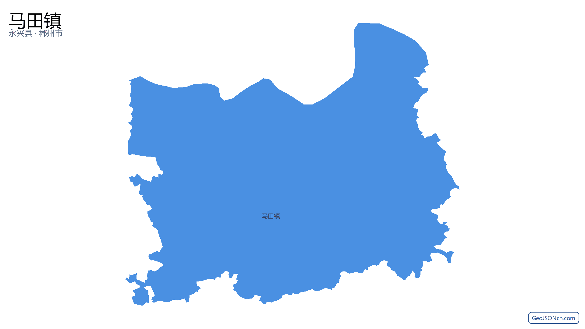 马田镇行政区划边界地图(永兴县·郴州市),提供GeoJSON、SHP矢量边界数据下载及高清地图大图(PNG/JPG) - GeoJSONcn.com