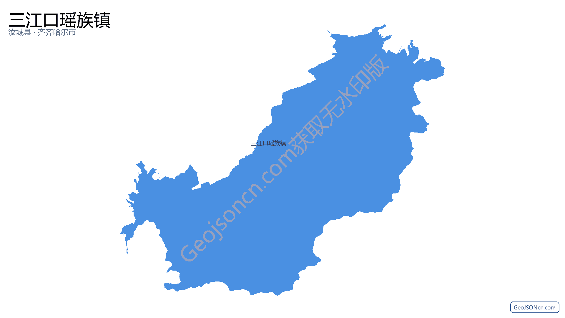 三江口瑶族镇行政区划边界地图（汝城县·郴州市）,提供GeoJSON、SHP矢量边界数据下载及高清地图大图(PNG/JPG) - GeoJSONcn.com