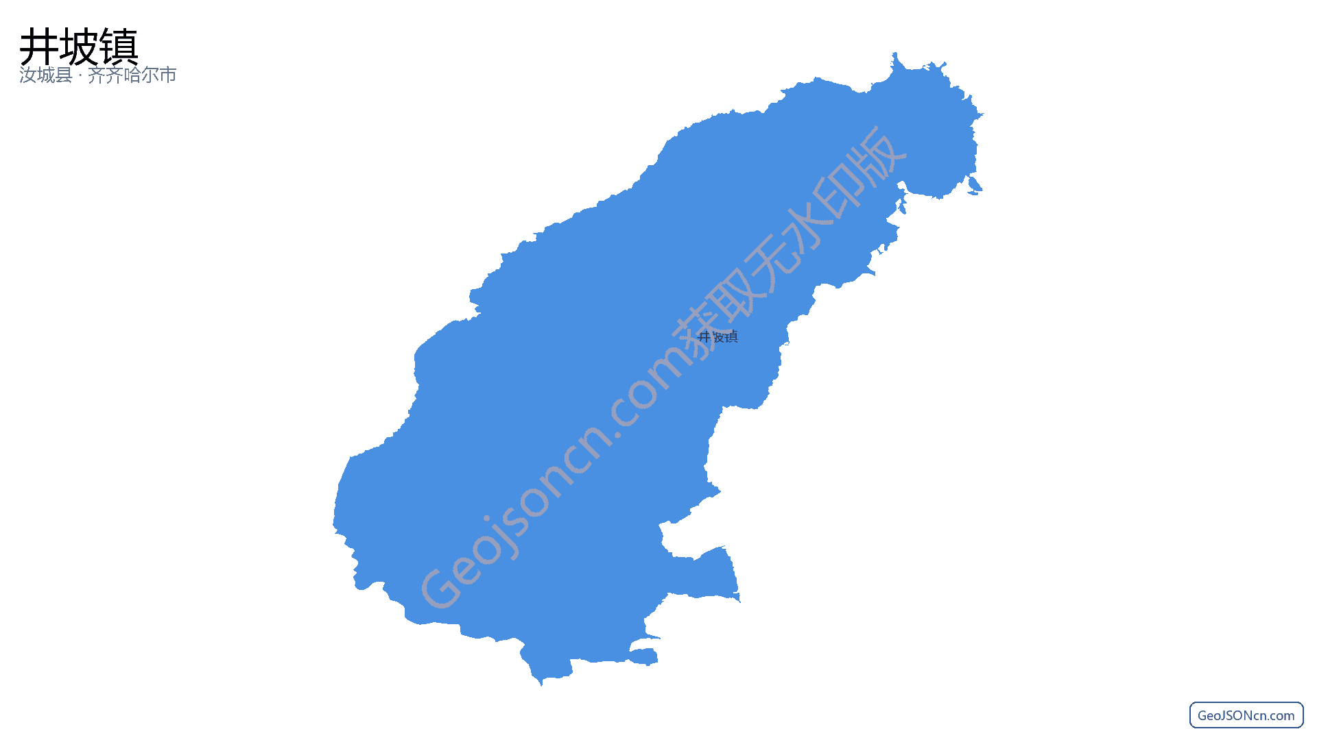 井坡镇行政区划边界地图（汝城县·郴州市）,提供GeoJSON、SHP矢量边界数据下载及高清地图大图(PNG/JPG) - GeoJSONcn.com