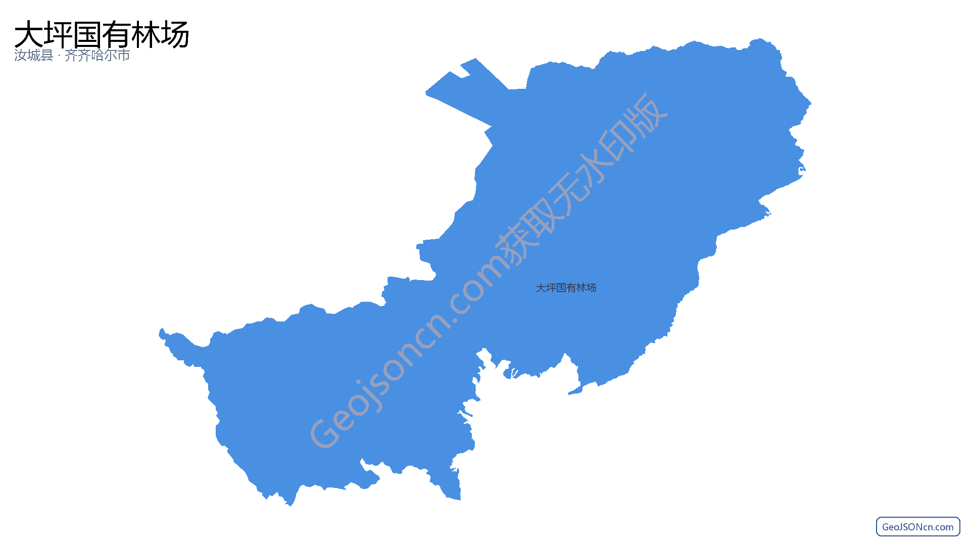大坪国有林场行政区划边界地图（汝城县·郴州市）,提供GeoJSON、SHP矢量边界数据下载及高清地图大图(PNG/JPG) - GeoJSONcn.com