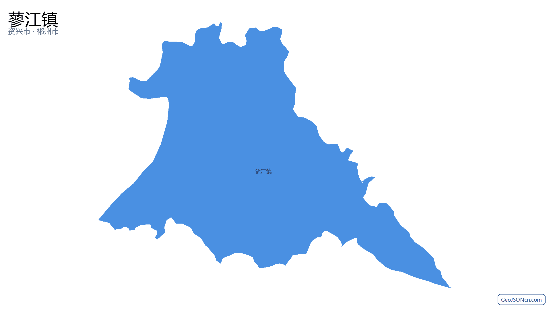 蓼江镇行政区划边界地图（资兴市·郴州市）,提供GeoJSON、SHP矢量边界数据下载及高清地图大图(PNG/JPG) - GeoJSONcn.com