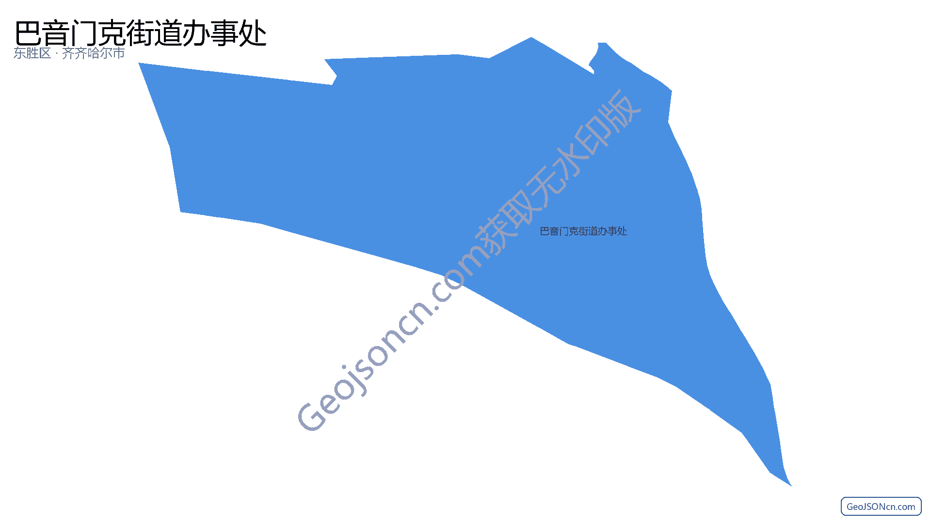 巴音门克街道办事处行政区划边界地图（东胜区·鄂尔多斯市）,提供GeoJSON、SHP矢量边界数据下载及高清地图大图(PNG/JPG) - GeoJSONcn.com