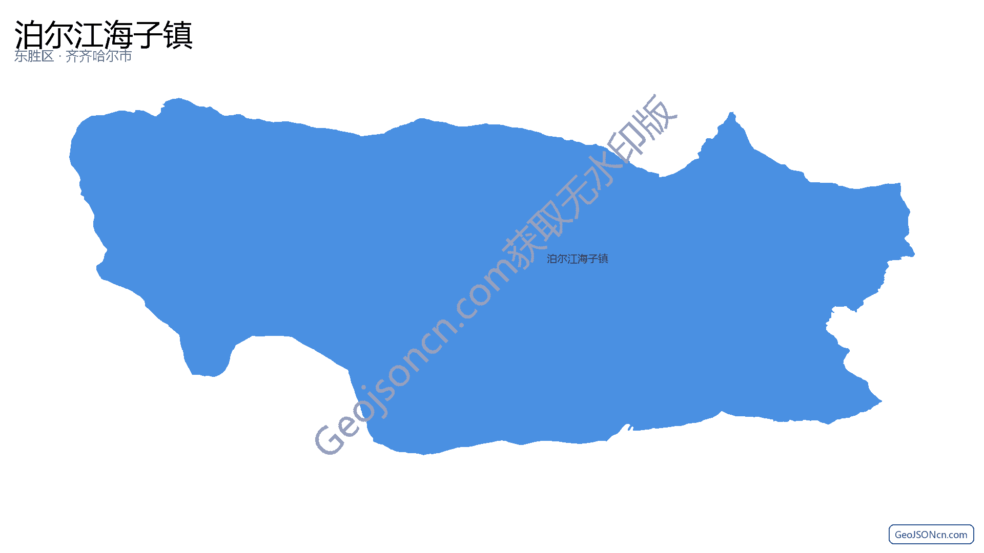 泊尔江海子镇行政区划边界地图（东胜区·鄂尔多斯市）,提供GeoJSON、SHP矢量边界数据下载及高清地图大图(PNG/JPG) - GeoJSONcn.com