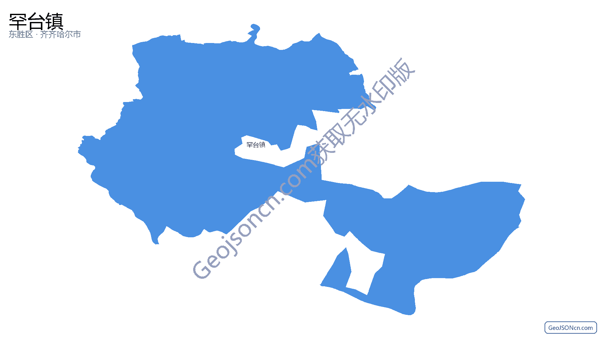 罕台镇行政区划边界地图(东胜区·鄂尔多斯市),提供GeoJSON、SHP矢量边界数据下载及高清地图大图(PNG/JPG) - GeoJSONcn.com