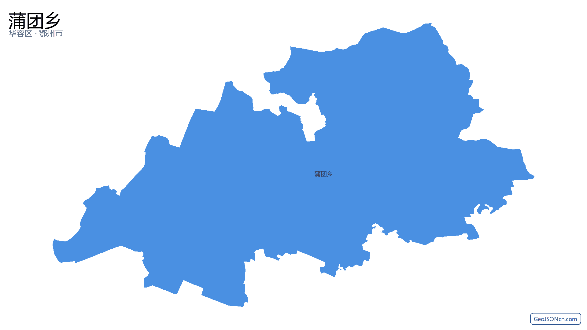 蒲团乡行政区划边界地图（华容区·鄂州市）,提供GeoJSON、SHP矢量边界数据下载及高清地图大图(PNG/JPG) - GeoJSONcn.com