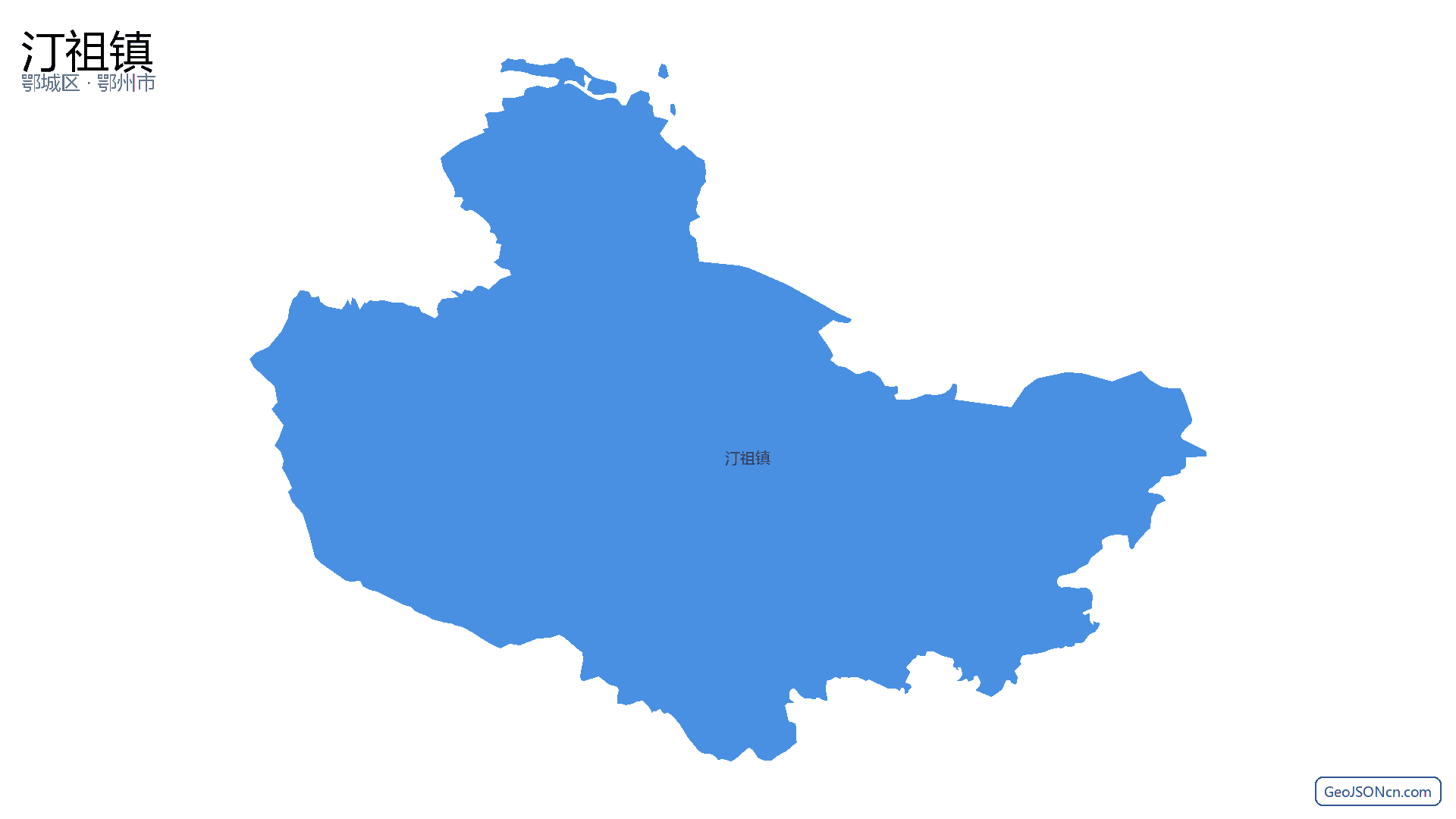 汀祖镇行政区划边界地图(鄂城区·鄂州市),提供GeoJSON、SHP矢量边界数据下载及高清地图大图(PNG/JPG) - GeoJSONcn.com