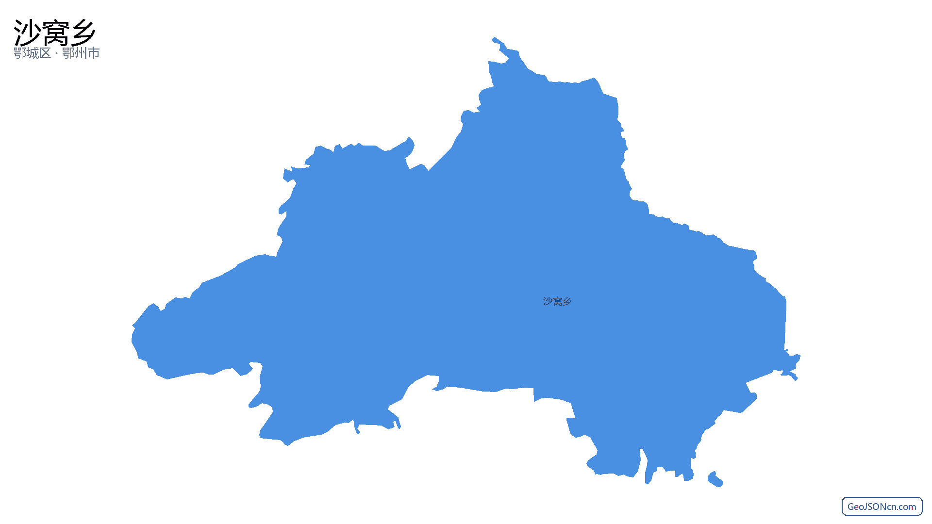 沙窝乡行政区划边界地图（鄂城区·鄂州市）,提供GeoJSON、SHP矢量边界数据下载及高清地图大图(PNG/JPG) - GeoJSONcn.com