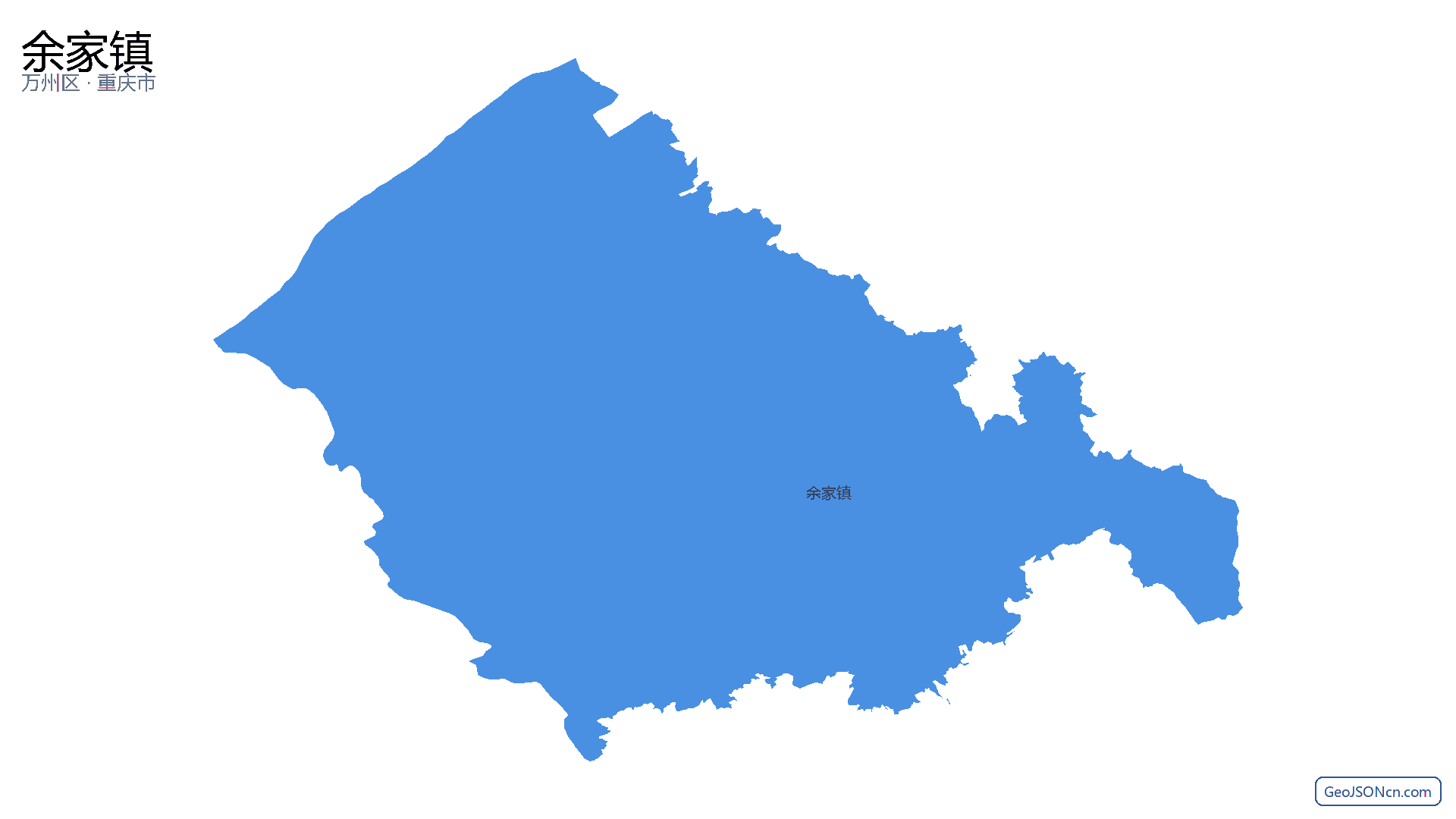 余家镇行政区划边界地图（万州区·重庆市）,提供GeoJSON、SHP矢量边界数据下载及高清地图大图(PNG/JPG) - GeoJSONcn.com