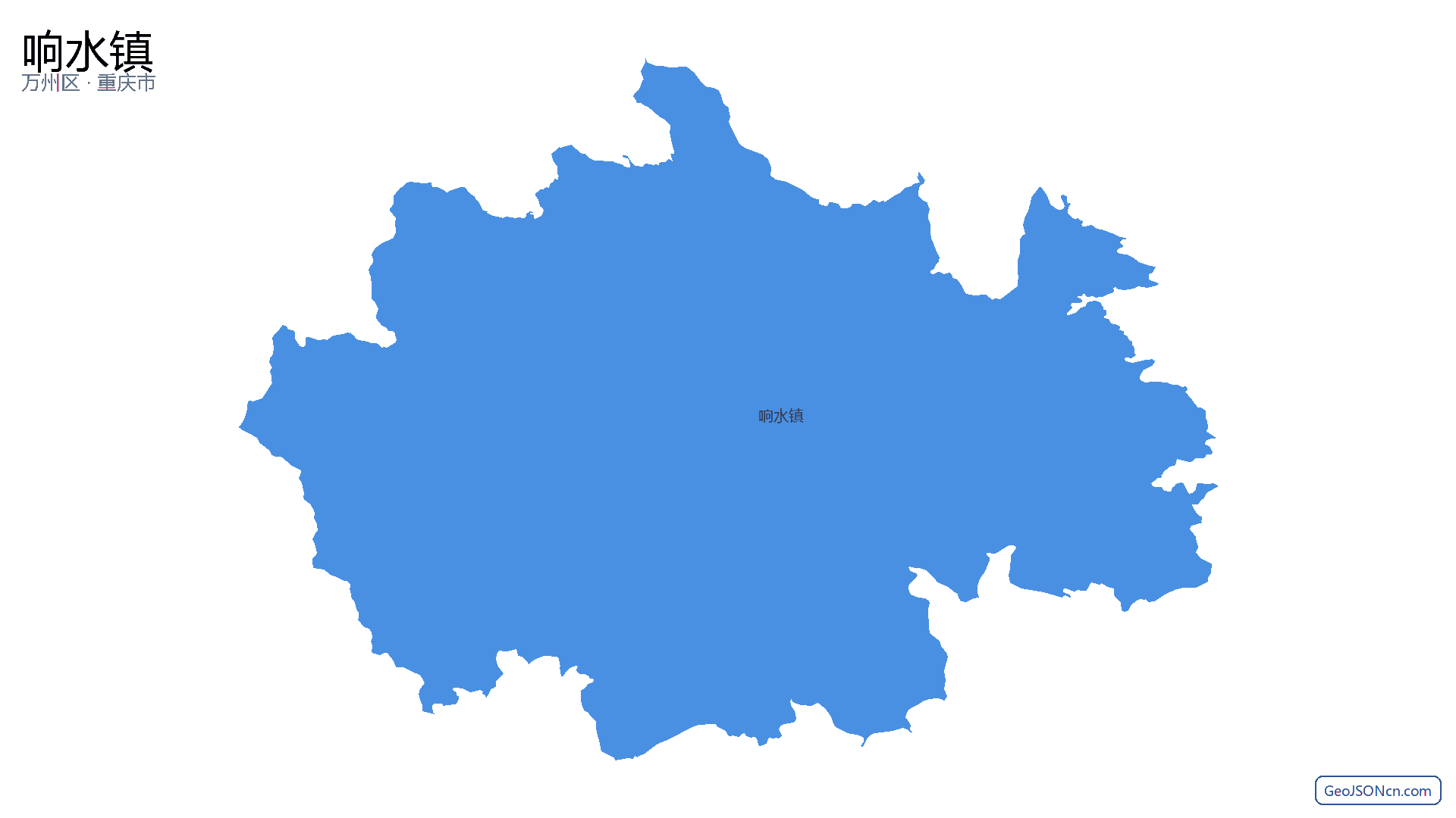 响水镇行政区划边界地图（万州区·重庆市）,提供GeoJSON、SHP矢量边界数据下载及高清地图大图(PNG/JPG) - GeoJSONcn.com