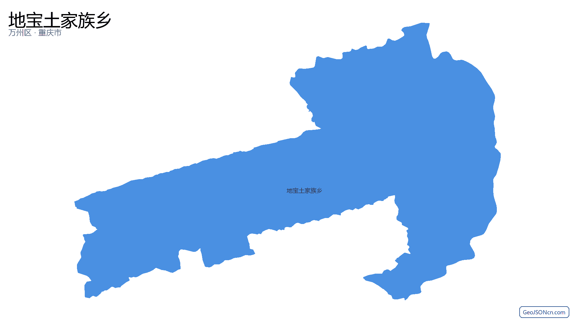 地宝土家族乡行政区划边界地图（万州区·重庆市）,提供GeoJSON、SHP矢量边界数据下载及高清地图大图(PNG/JPG) - GeoJSONcn.com