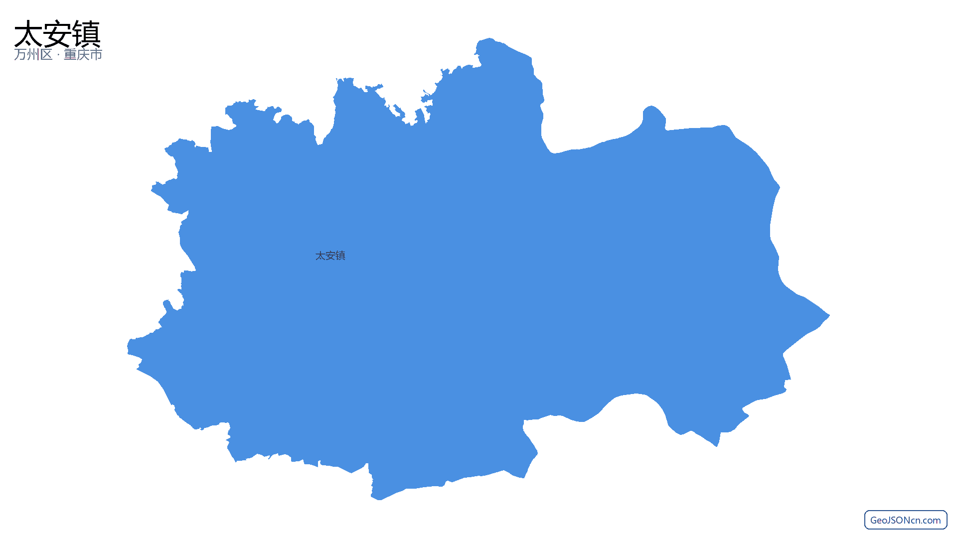 太安镇行政区划边界地图(万州区·重庆市),提供GeoJSON、SHP矢量边界数据下载及高清地图大图(PNG/JPG) - GeoJSONcn.com