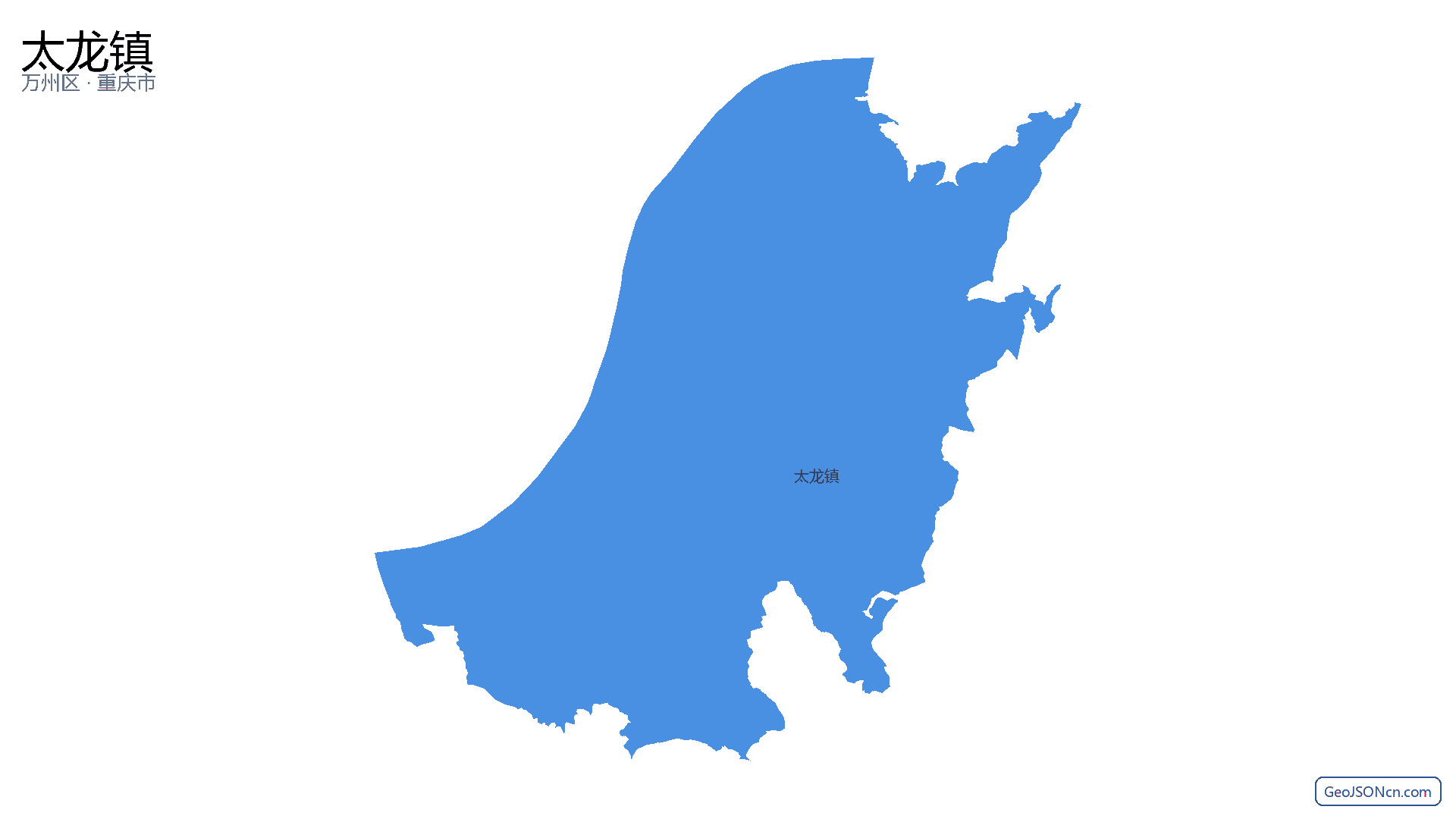 太龙镇行政区划边界地图（万州区·重庆市）,提供GeoJSON、SHP矢量边界数据下载及高清地图大图(PNG/JPG) - GeoJSONcn.com