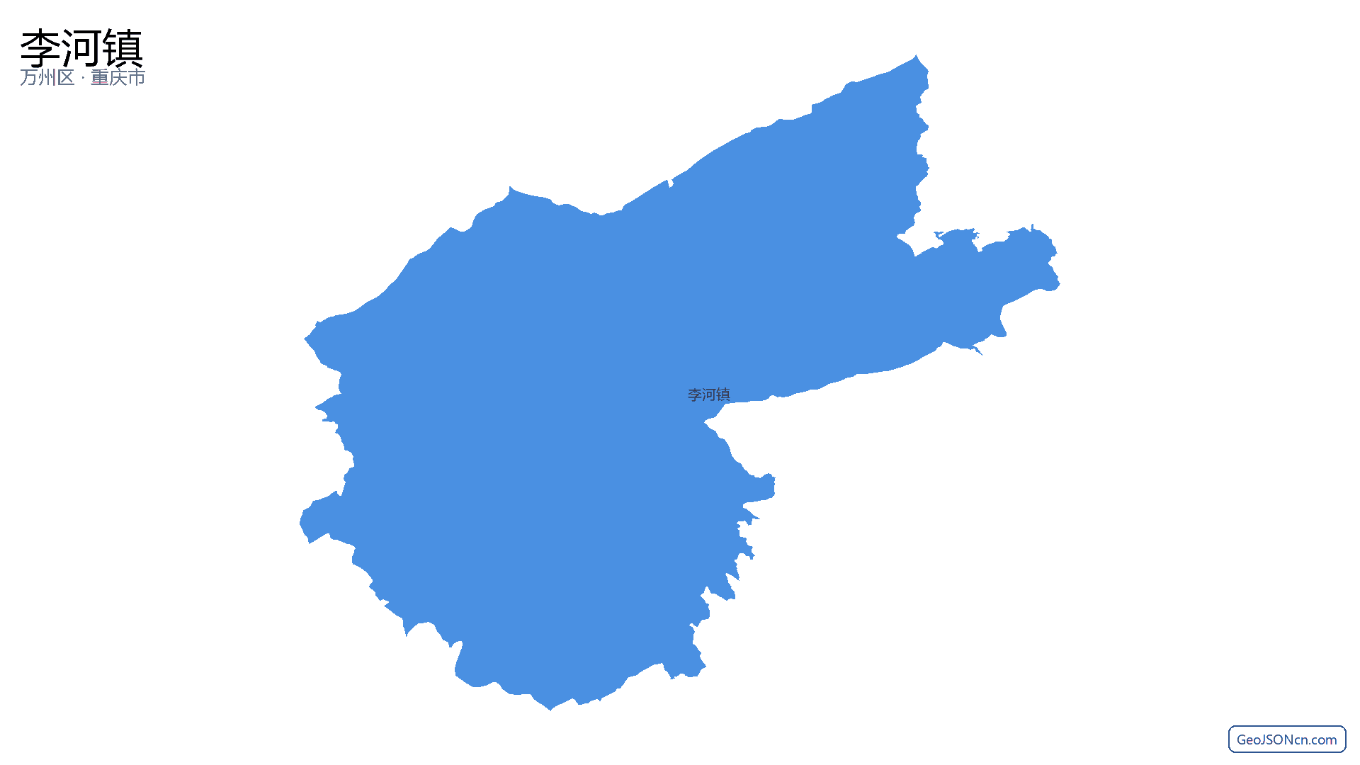 李河镇行政区划边界地图(万州区·重庆市),提供GeoJSON、SHP矢量边界数据下载及高清地图大图(PNG/JPG) - GeoJSONcn.com