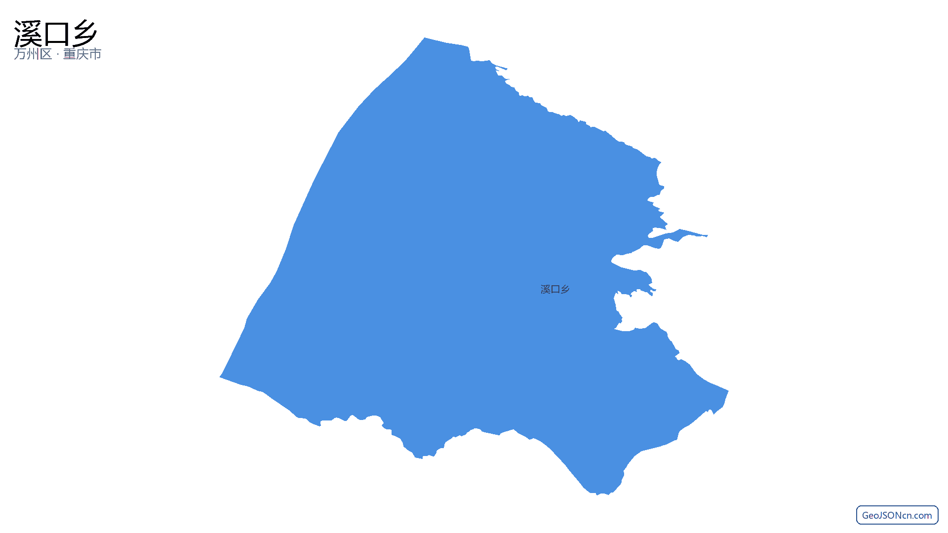 溪口乡行政区划边界地图（万州区·重庆市）,提供GeoJSON、SHP矢量边界数据下载及高清地图大图(PNG/JPG) - GeoJSONcn.com