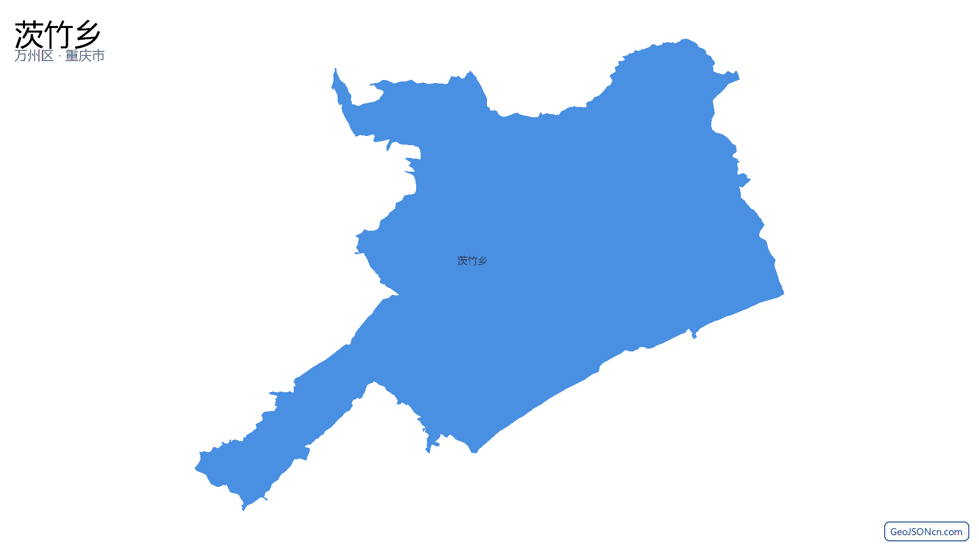 茨竹乡行政区划边界地图(万州区·重庆市),提供GeoJSON、SHP矢量边界数据下载及高清地图大图(PNG/JPG) - GeoJSONcn.com