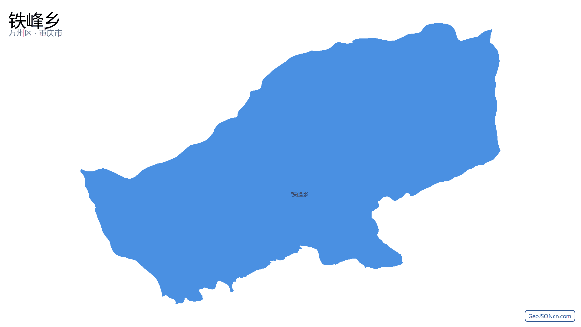 铁峰乡行政区划边界地图（万州区·重庆市）,提供GeoJSON、SHP矢量边界数据下载及高清地图大图(PNG/JPG) - GeoJSONcn.com