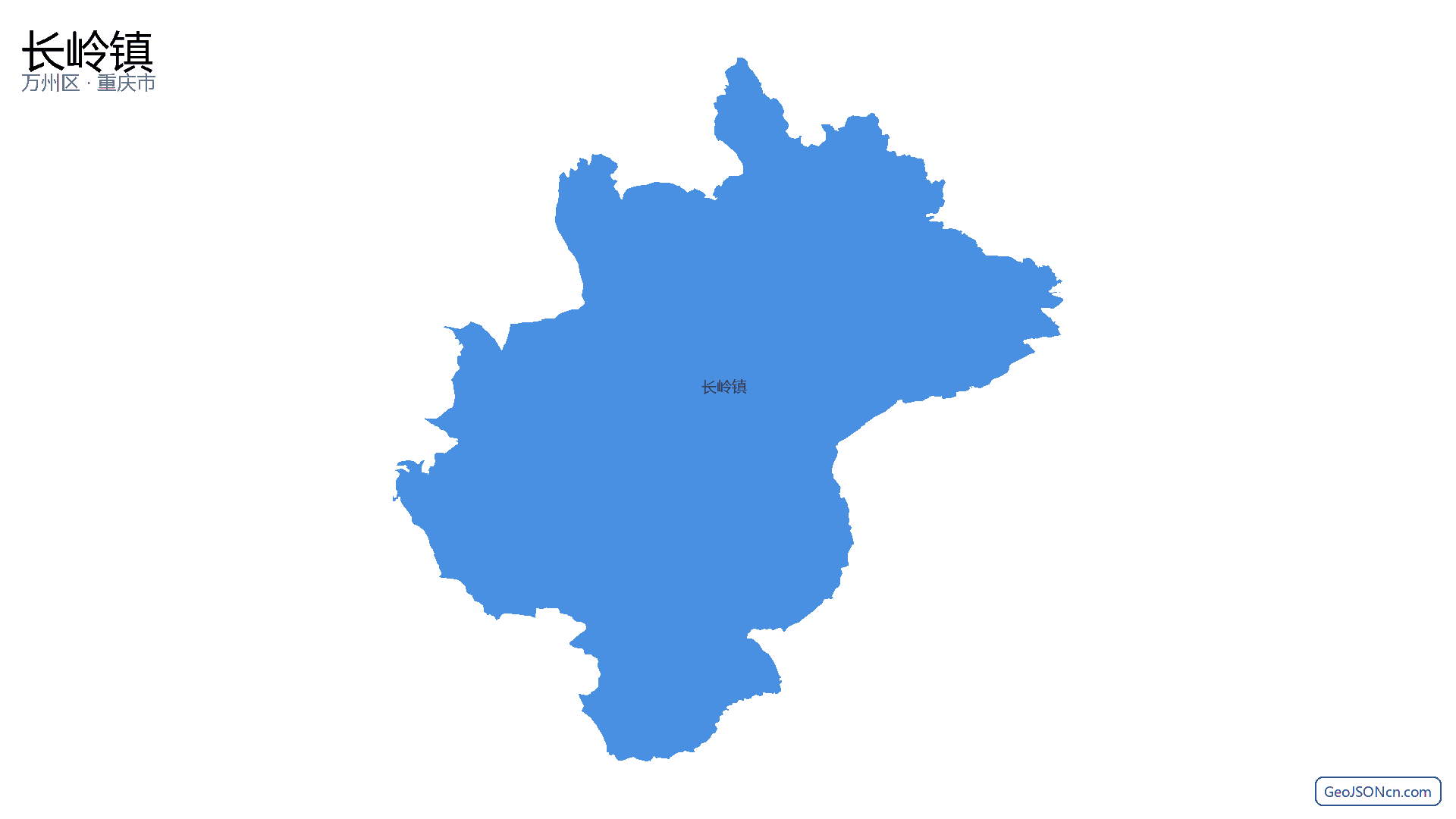 长岭镇行政区划边界地图(万州区·重庆市),提供GeoJSON、SHP矢量边界数据下载及高清地图大图(PNG/JPG) - GeoJSONcn.com