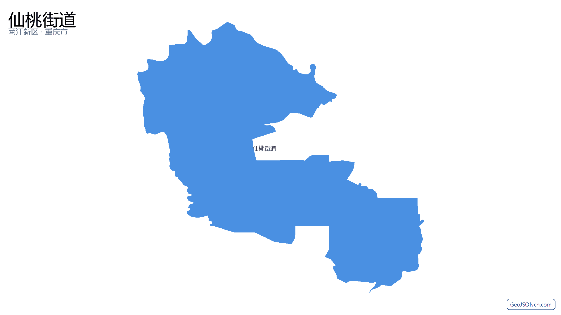 仙桃街道行政区划边界地图(两江新区·重庆市),提供GeoJSON、SHP矢量边界数据下载及高清地图大图(PNG/JPG) - GeoJSONcn.com