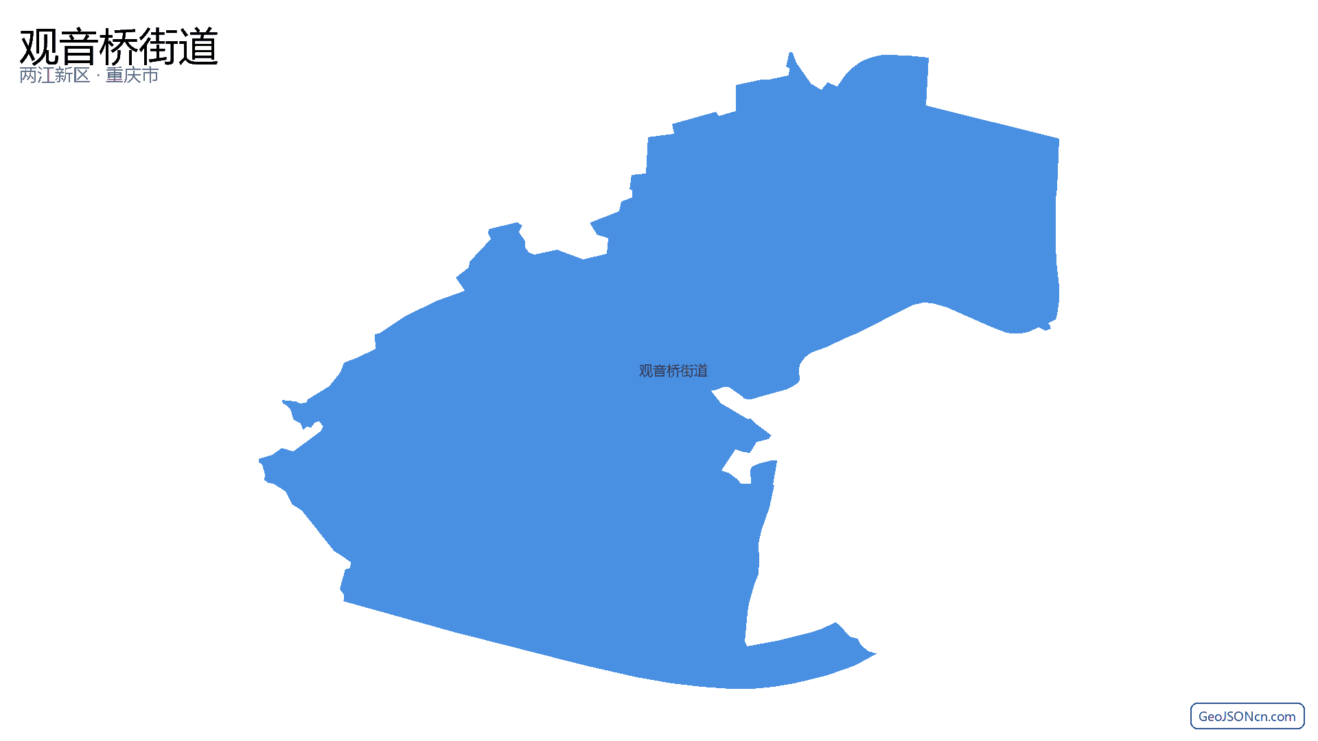 观音桥街道行政区划边界地图(两江新区·重庆市),提供GeoJSON、SHP矢量边界数据下载及高清地图大图(PNG/JPG) - GeoJSONcn.com