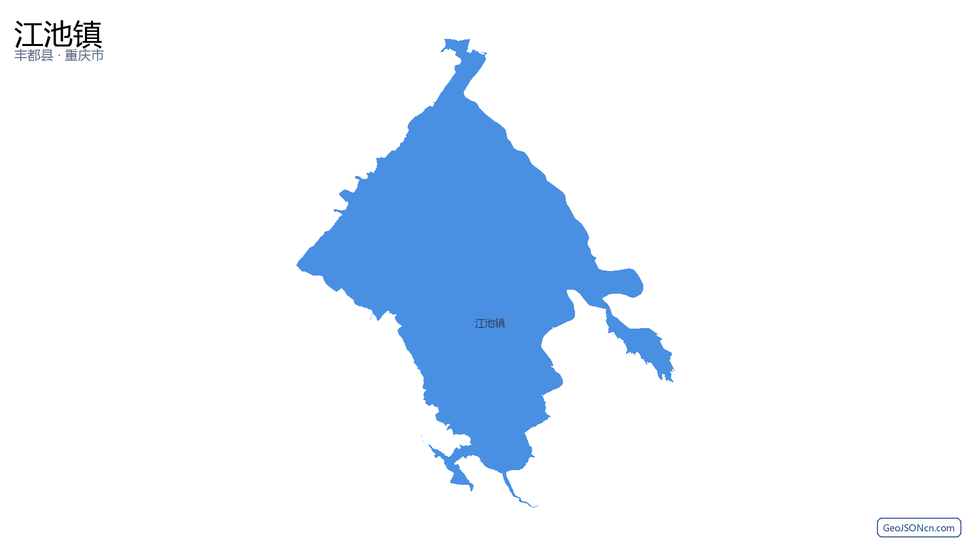 江池镇行政区划边界地图（丰都县·重庆市）,提供GeoJSON、SHP矢量边界数据下载及高清地图大图(PNG/JPG) - GeoJSONcn.com