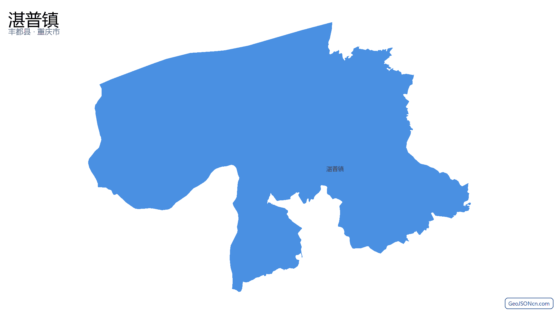 湛普镇行政区划边界地图(丰都县·重庆市),提供GeoJSON、SHP矢量边界数据下载及高清地图大图(PNG/JPG) - GeoJSONcn.com
