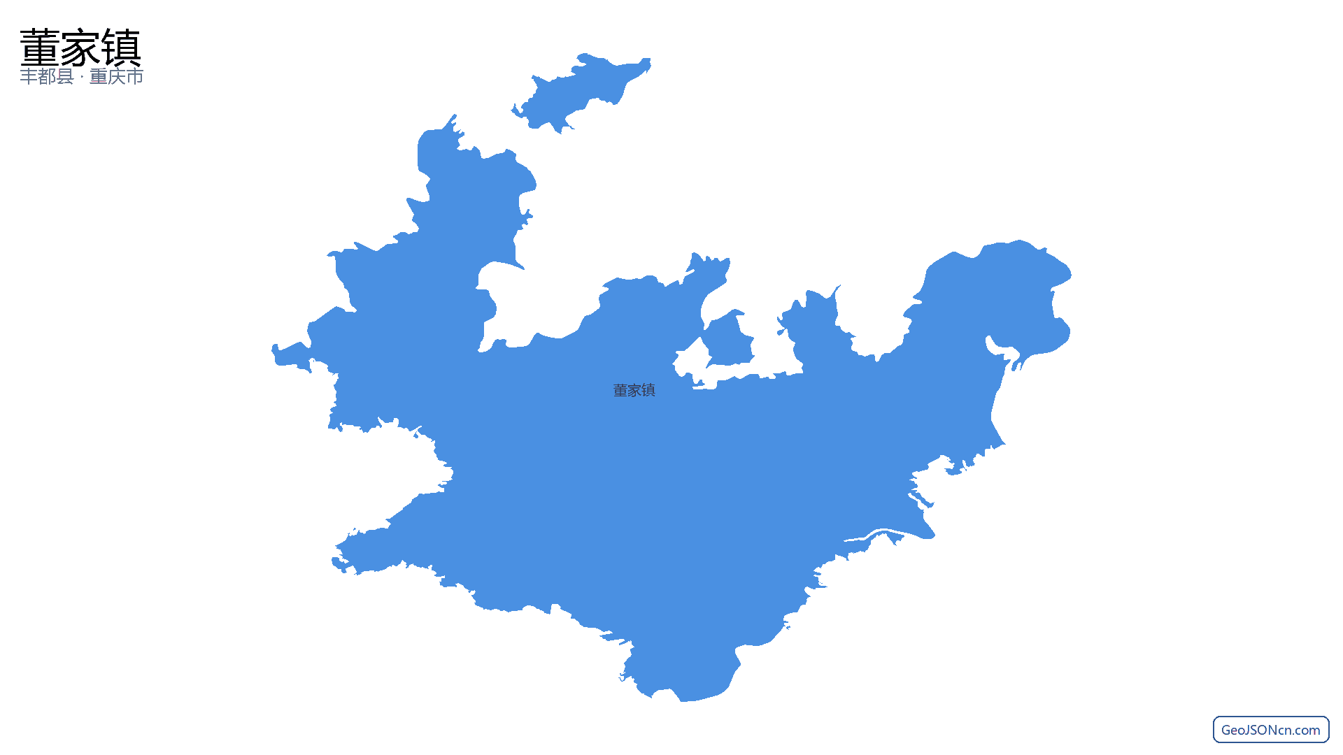 董家镇行政区划边界地图（丰都县·重庆市）,提供GeoJSON、SHP矢量边界数据下载及高清地图大图(PNG/JPG) - GeoJSONcn.com