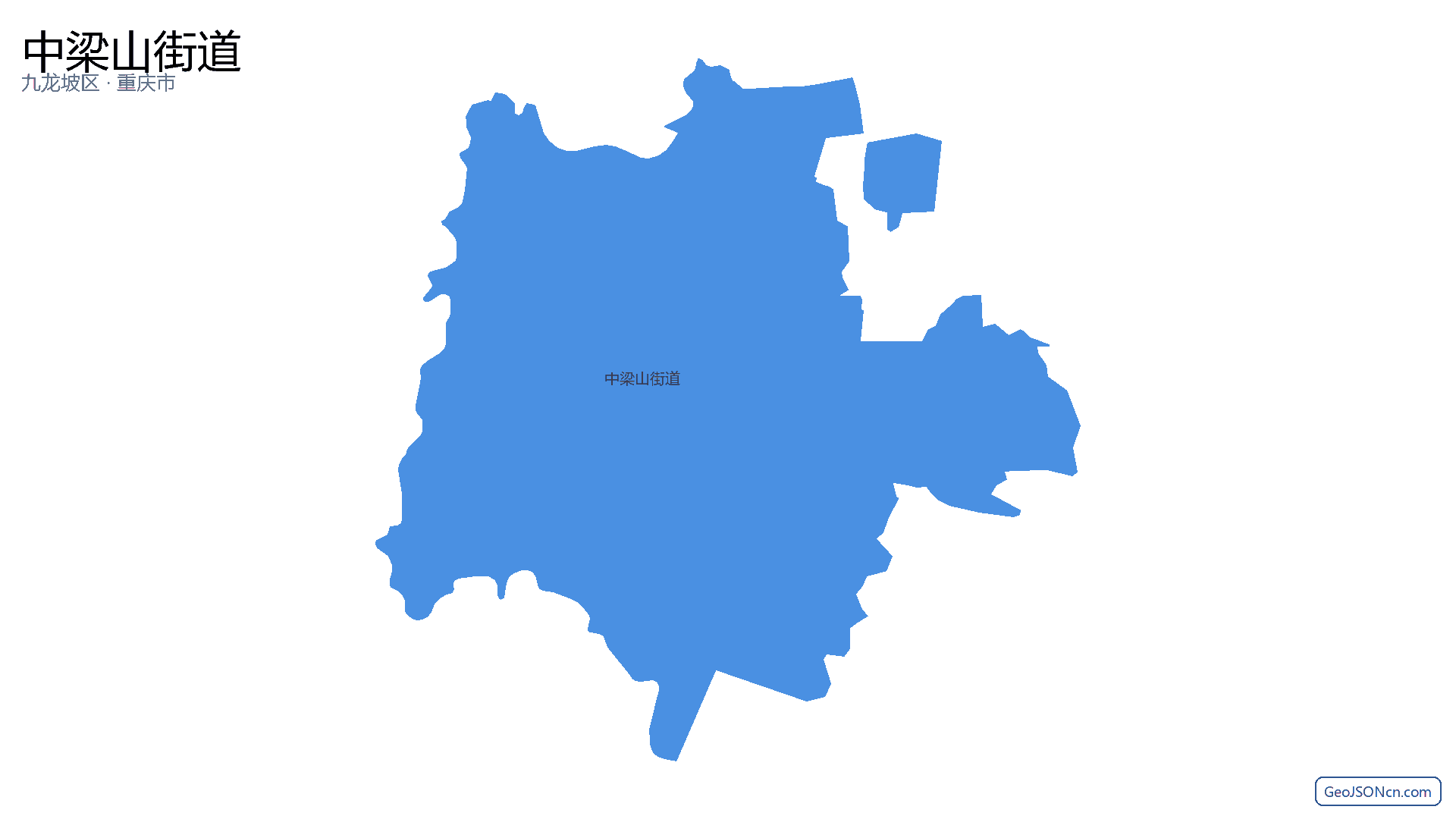 中梁山街道行政区划边界地图(九龙坡区·重庆市),提供GeoJSON、SHP矢量边界数据下载及高清地图大图(PNG/JPG) - GeoJSONcn.com