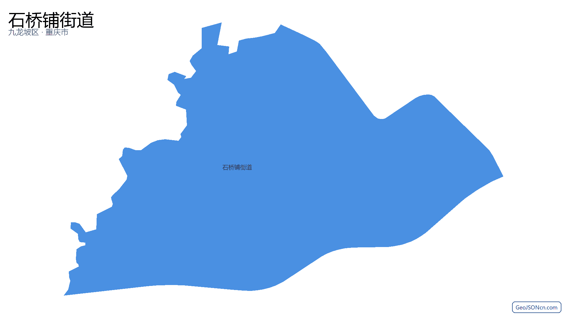 石桥铺街道行政区划边界地图(九龙坡区·重庆市),提供GeoJSON、SHP矢量边界数据下载及高清地图大图(PNG/JPG) - GeoJSONcn.com