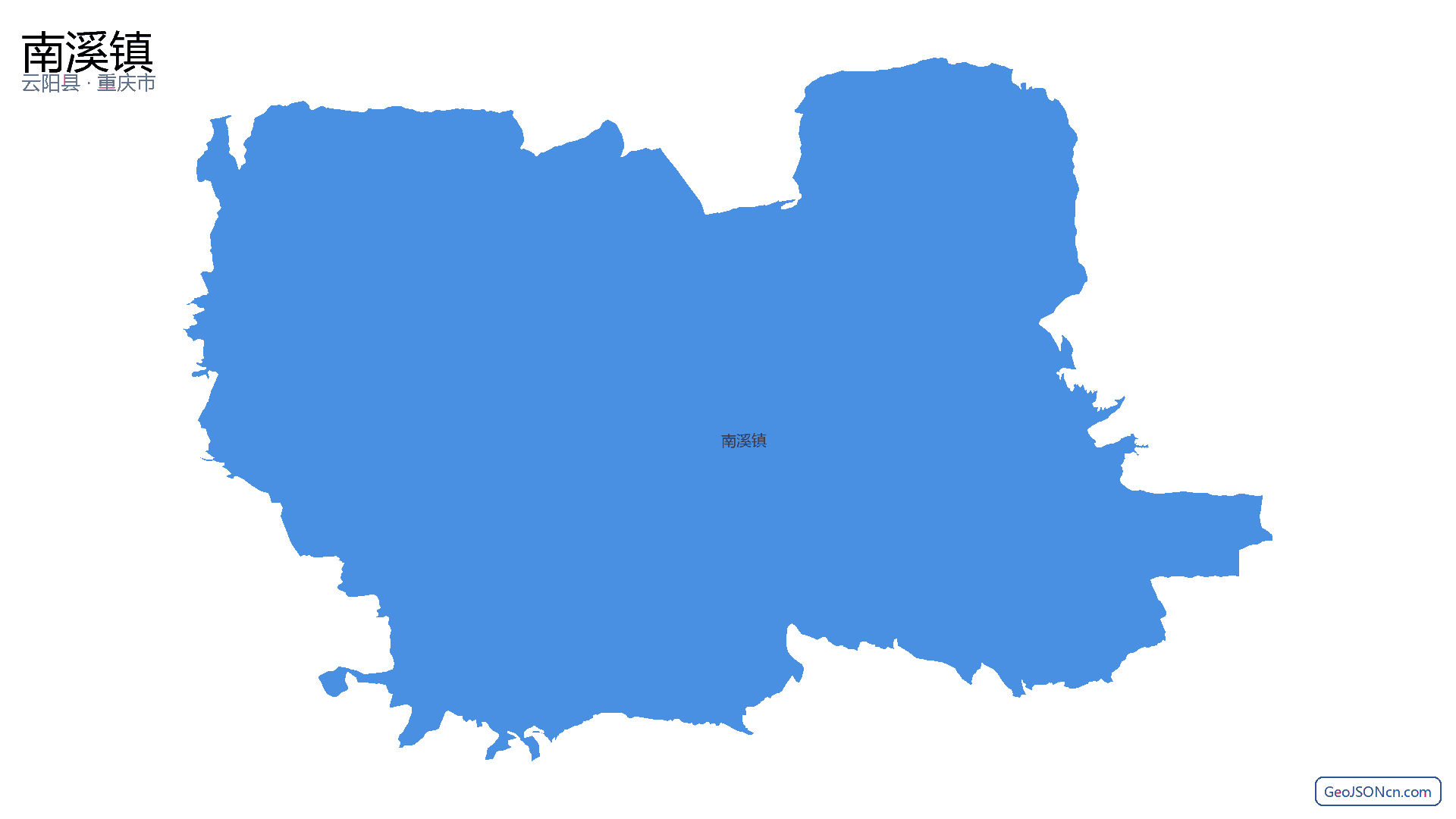 南溪镇行政区划边界地图（云阳县·重庆市）,提供GeoJSON、SHP矢量边界数据下载及高清地图大图(PNG/JPG) - GeoJSONcn.com
