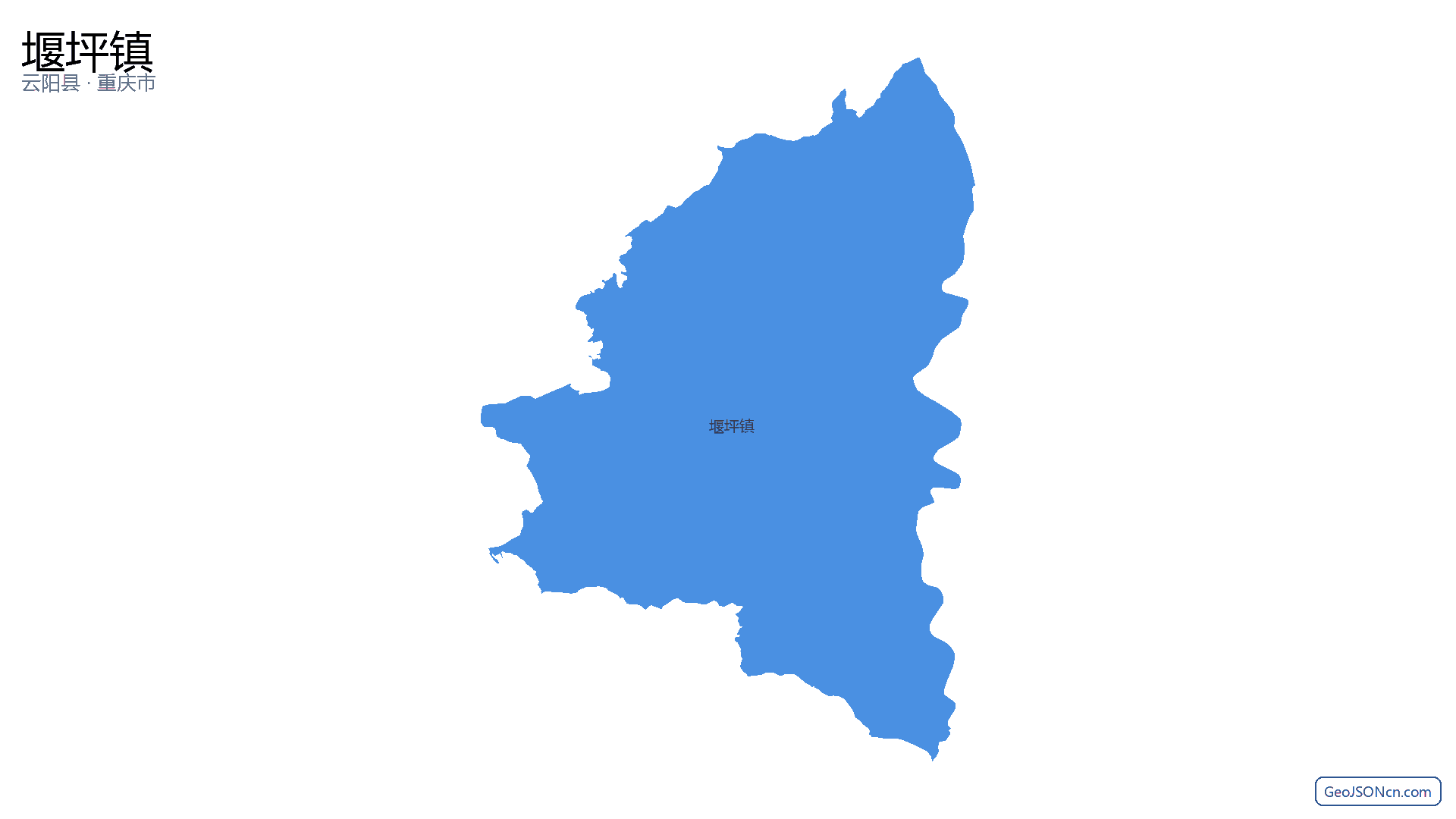 堰坪镇行政区划边界地图(云阳县·重庆市),提供GeoJSON、SHP矢量边界数据下载及高清地图大图(PNG/JPG) - GeoJSONcn.com