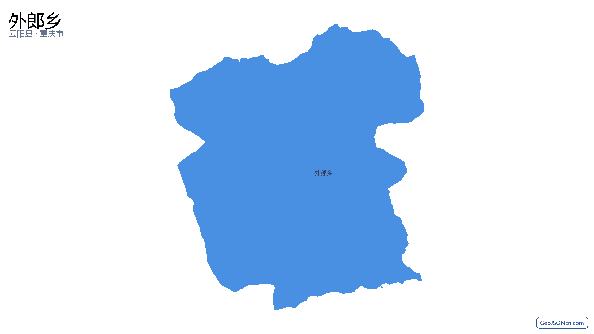 外郎乡行政区划边界地图(云阳县·重庆市),提供GeoJSON、SHP矢量边界数据下载及高清地图大图(PNG/JPG) - GeoJSONcn.com