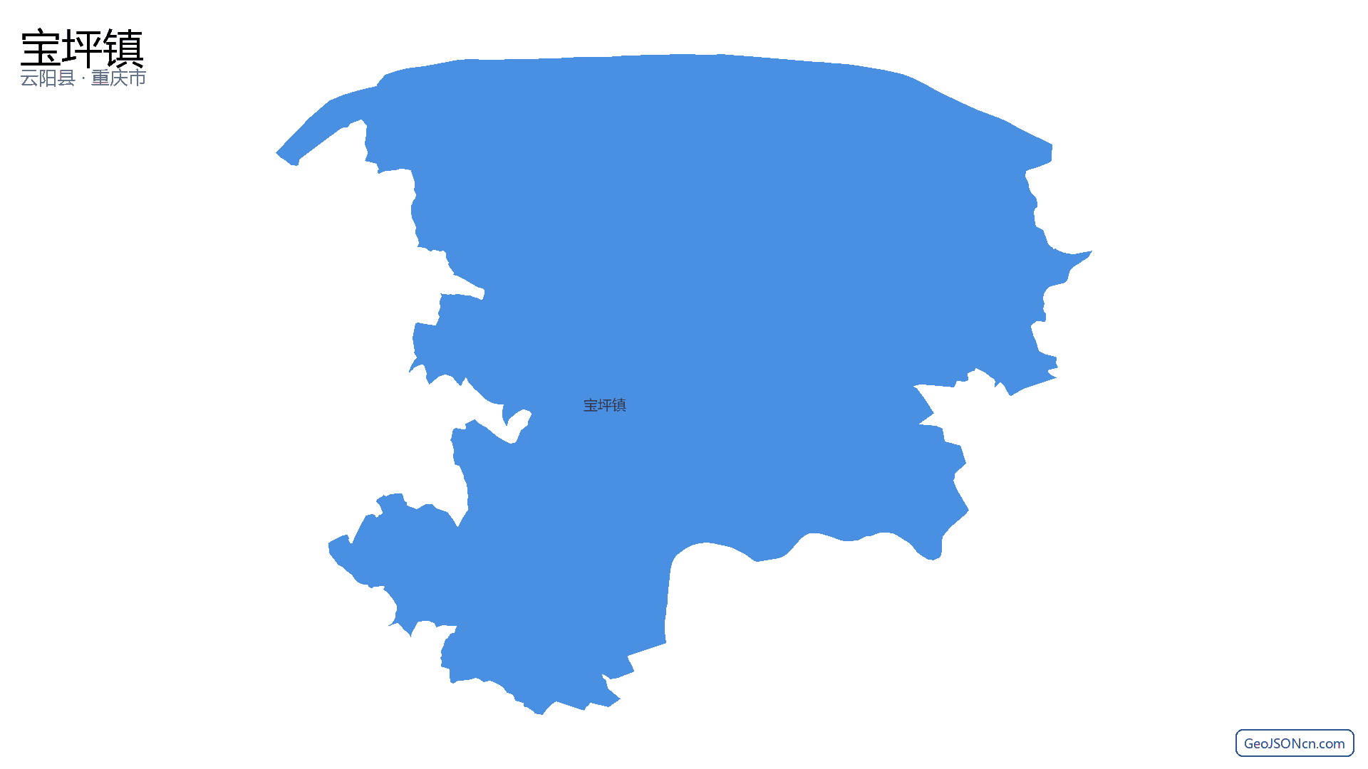 宝坪镇行政区划边界地图（云阳县·重庆市）,提供GeoJSON、SHP矢量边界数据下载及高清地图大图(PNG/JPG) - GeoJSONcn.com