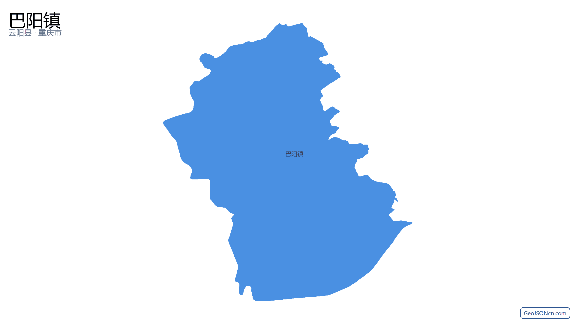 巴阳镇行政区划边界地图（云阳县·重庆市）,提供GeoJSON、SHP矢量边界数据下载及高清地图大图(PNG/JPG) - GeoJSONcn.com