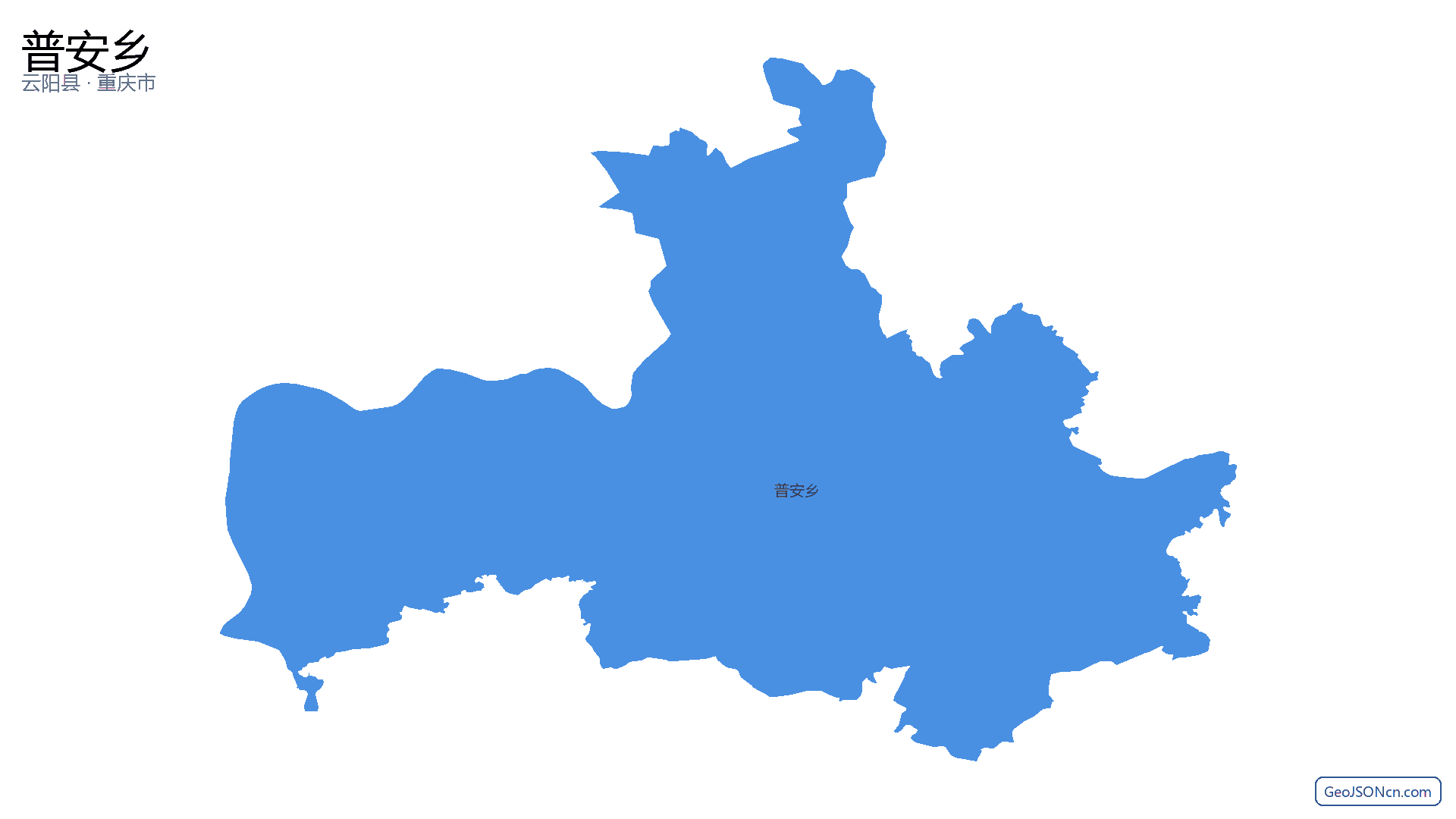 普安乡行政区划边界地图（云阳县·重庆市）,提供GeoJSON、SHP矢量边界数据下载及高清地图大图(PNG/JPG) - GeoJSONcn.com