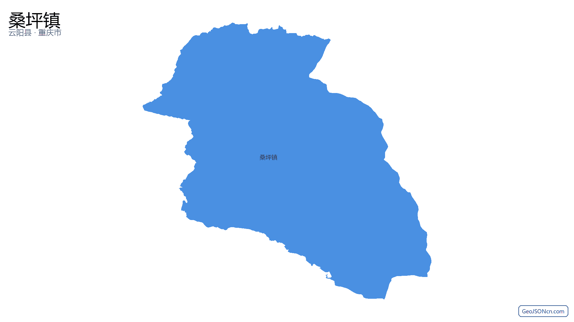 桑坪镇行政区划边界地图（云阳县·重庆市）,提供GeoJSON、SHP矢量边界数据下载及高清地图大图(PNG/JPG) - GeoJSONcn.com