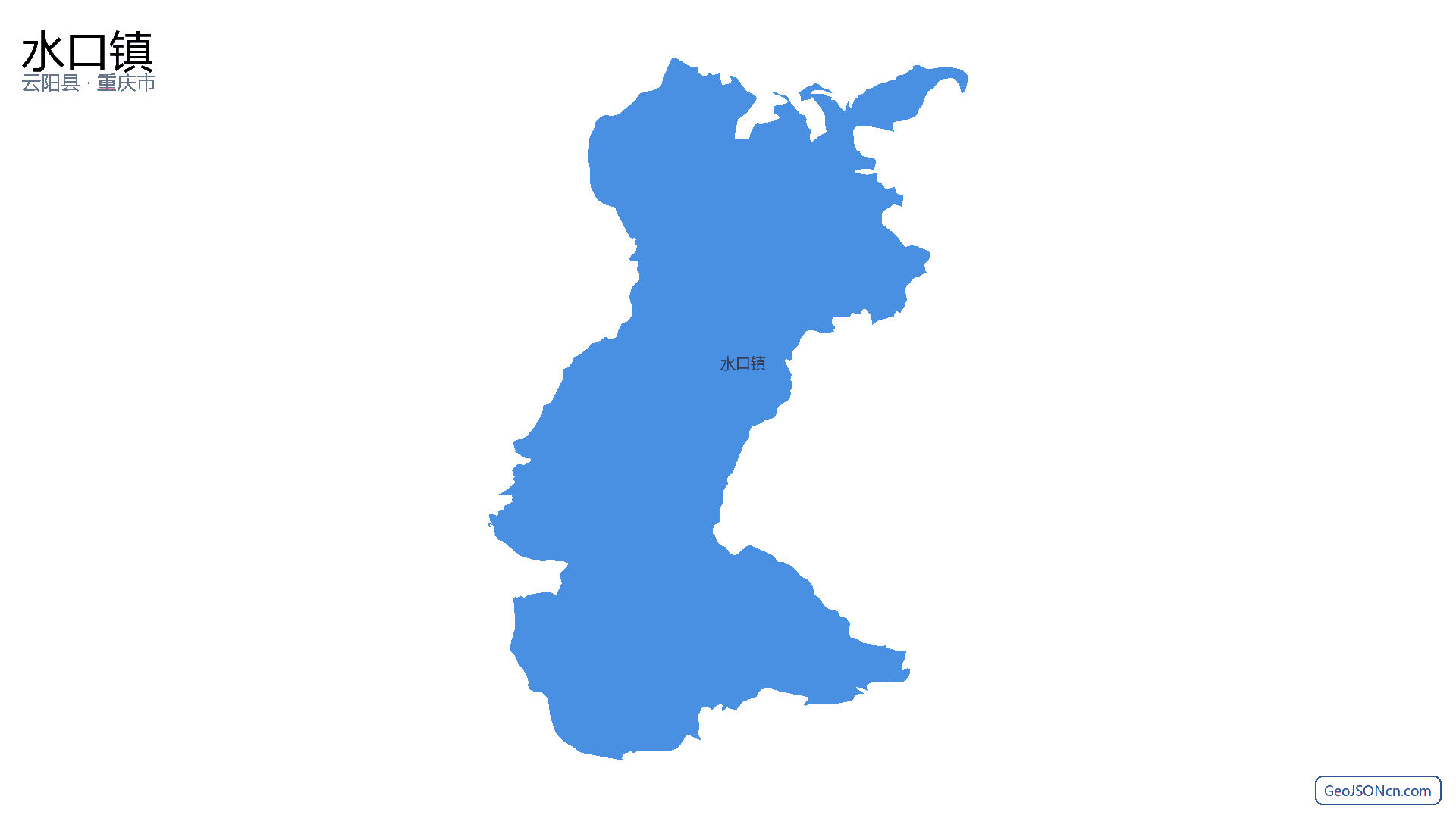 水口镇行政区划边界地图(云阳县·重庆市),提供GeoJSON、SHP矢量边界数据下载及高清地图大图(PNG/JPG) - GeoJSONcn.com