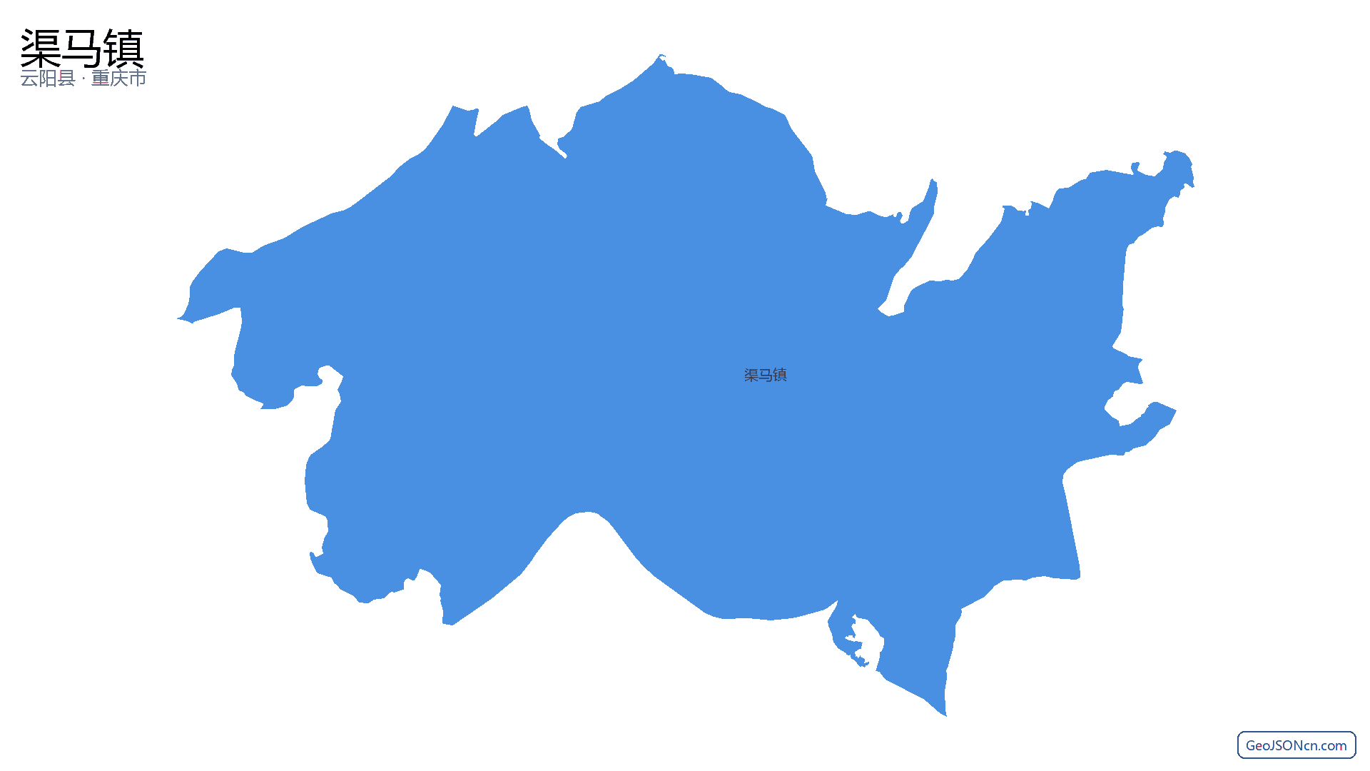 渠马镇行政区划边界地图（云阳县·重庆市）,提供GeoJSON、SHP矢量边界数据下载及高清地图大图(PNG/JPG) - GeoJSONcn.com