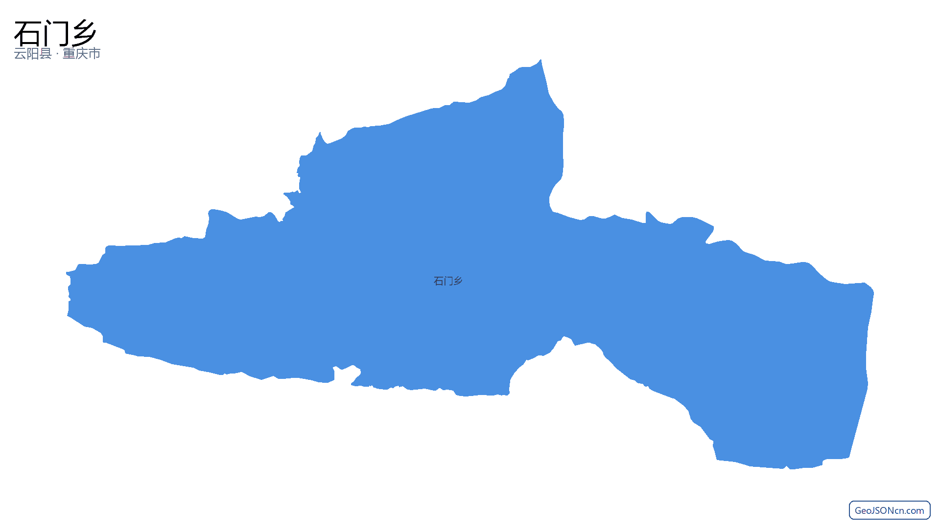 石门乡行政区划边界地图（云阳县·重庆市）,提供GeoJSON、SHP矢量边界数据下载及高清地图大图(PNG/JPG) - GeoJSONcn.com