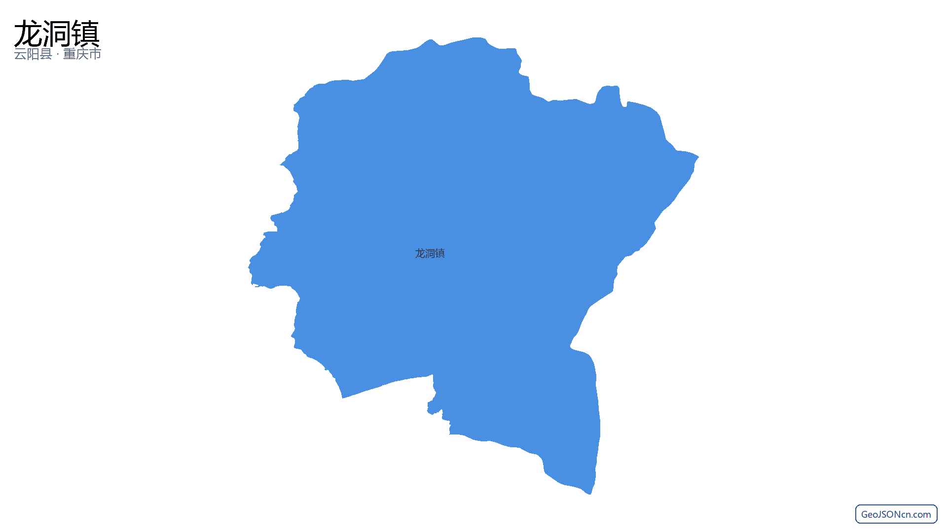 龙洞镇行政区划边界地图（云阳县·重庆市）,提供GeoJSON、SHP矢量边界数据下载及高清地图大图(PNG/JPG) - GeoJSONcn.com
