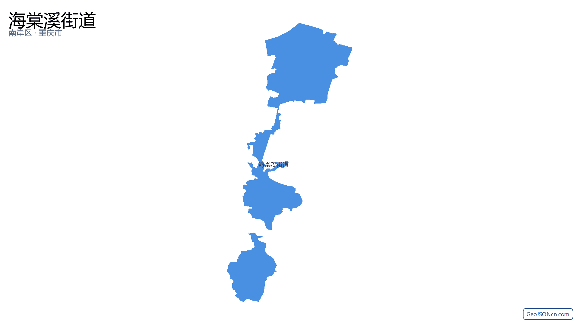 海棠溪街道行政区划边界地图(南岸区·重庆市),提供GeoJSON、SHP矢量边界数据下载及高清地图大图(PNG/JPG) - GeoJSONcn.com