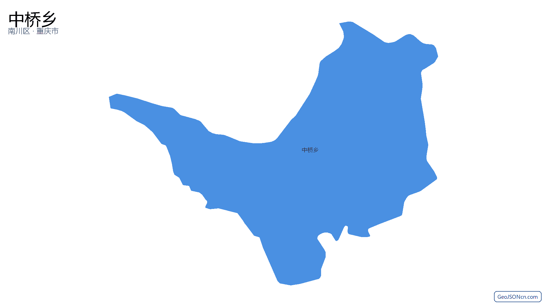 中桥乡行政区划边界地图（南川区·重庆市）,提供GeoJSON、SHP矢量边界数据下载及高清地图大图(PNG/JPG) - GeoJSONcn.com