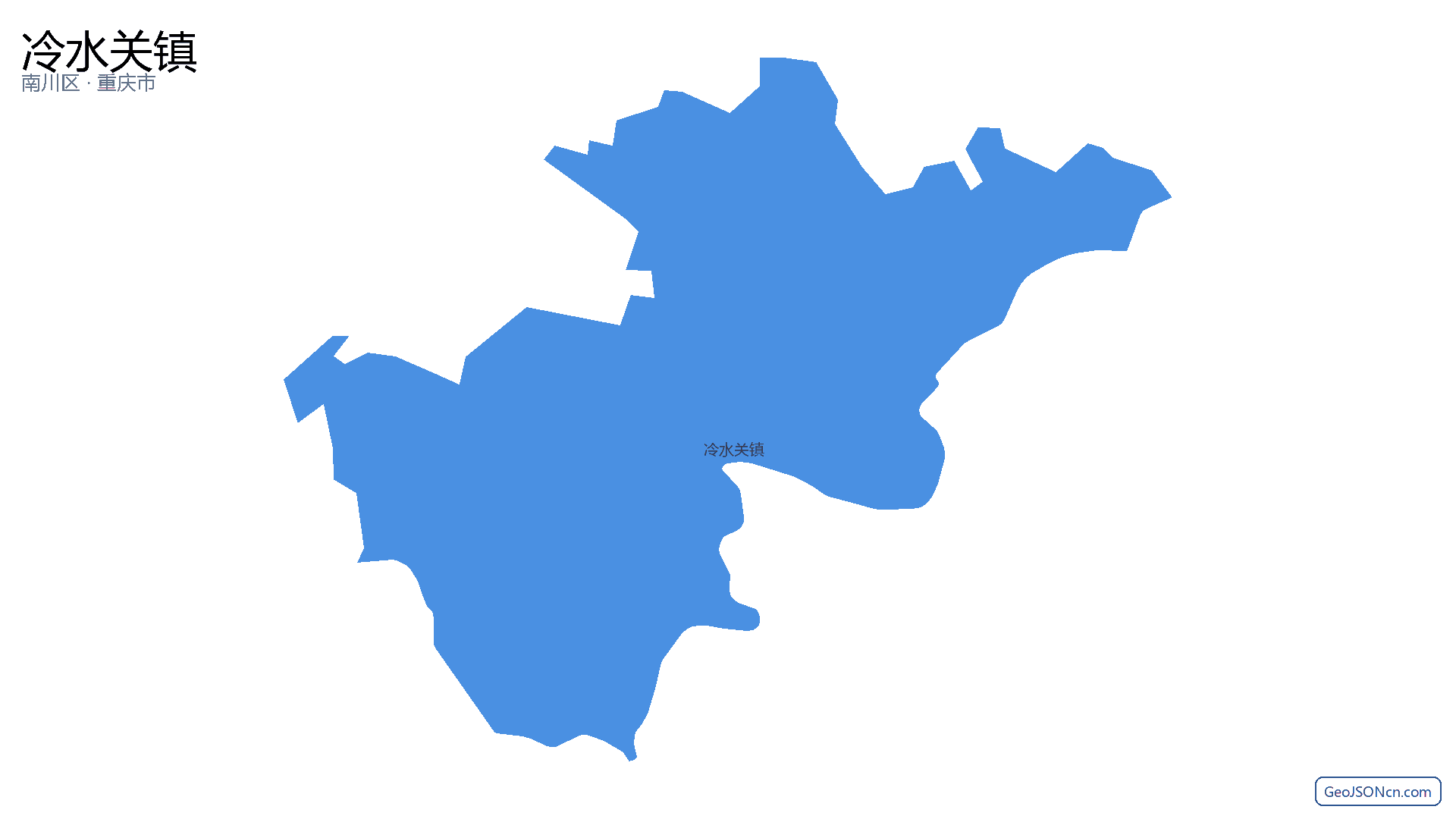 冷水关镇行政区划边界地图（南川区·重庆市）,提供GeoJSON、SHP矢量边界数据下载及高清地图大图(PNG/JPG) - GeoJSONcn.com
