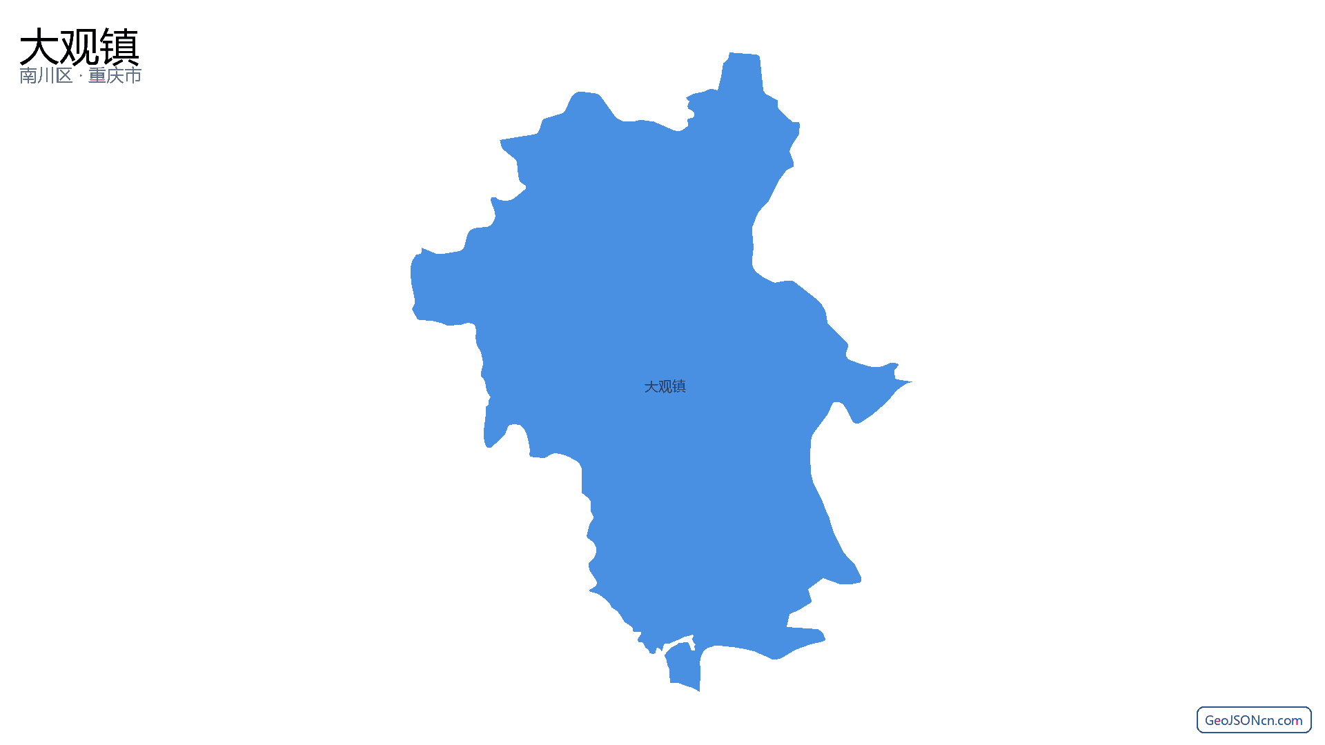 大观镇行政区划边界地图(南川区·重庆市),提供GeoJSON、SHP矢量边界数据下载及高清地图大图(PNG/JPG) - GeoJSONcn.com