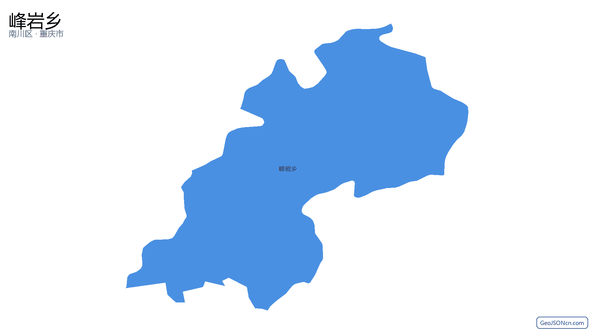 峰岩乡行政区划边界地图（南川区·重庆市）,提供GeoJSON、SHP矢量边界数据下载及高清地图大图(PNG/JPG) - GeoJSONcn.com