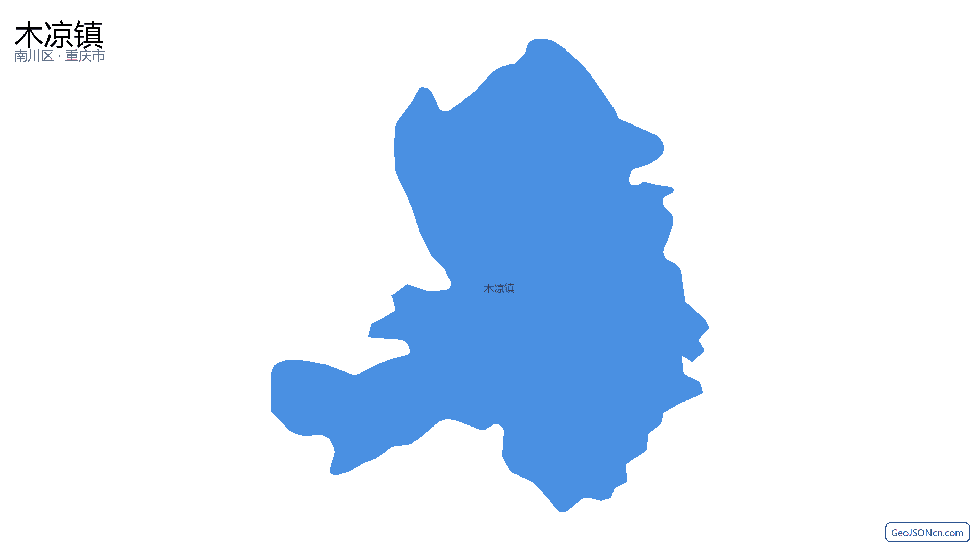 木凉镇行政区划边界地图（南川区·重庆市）,提供GeoJSON、SHP矢量边界数据下载及高清地图大图(PNG/JPG) - GeoJSONcn.com