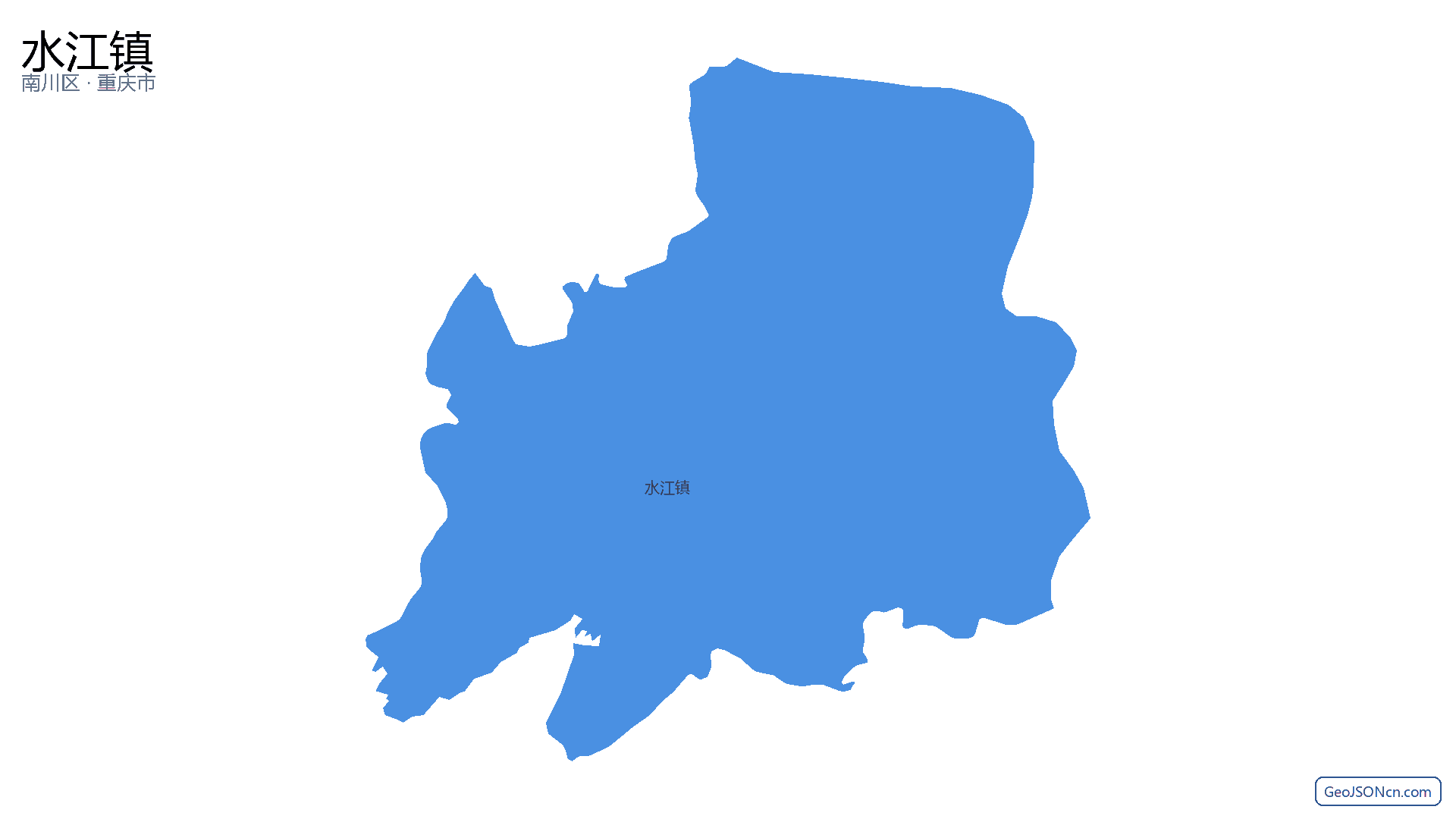 水江镇行政区划边界地图(南川区·重庆市),提供GeoJSON、SHP矢量边界数据下载及高清地图大图(PNG/JPG) - GeoJSONcn.com