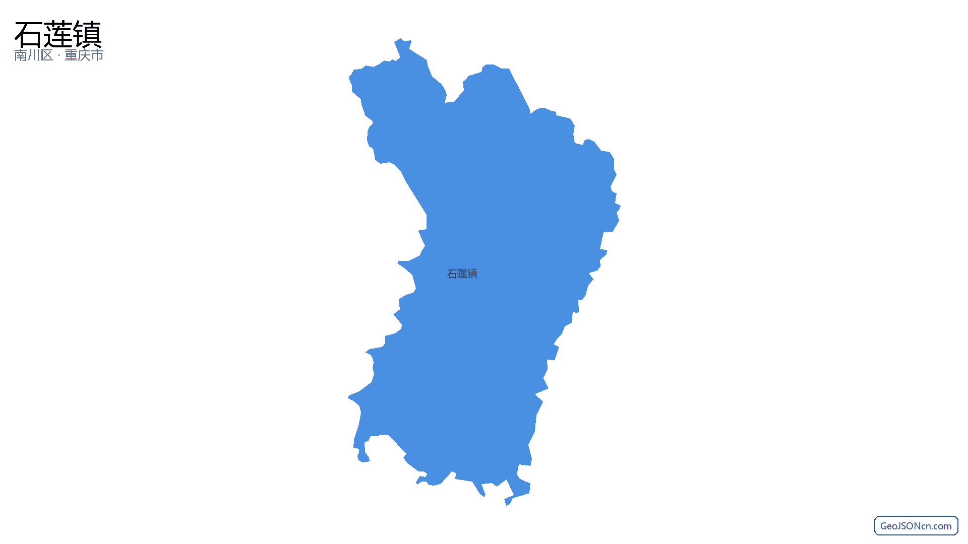 石莲镇行政区划边界地图(南川区·重庆市),提供GeoJSON、SHP矢量边界数据下载及高清地图大图(PNG/JPG) - GeoJSONcn.com