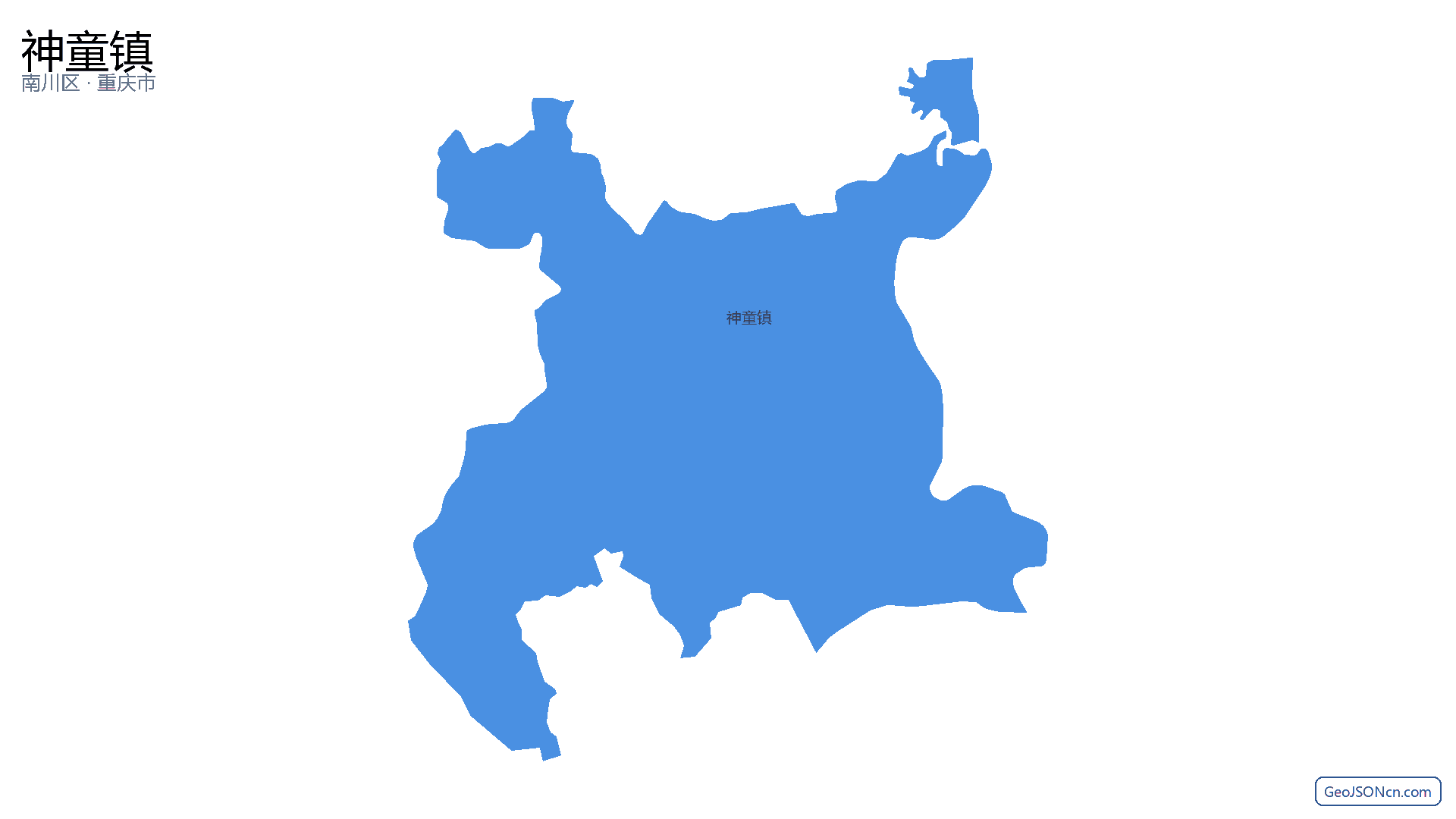 神童镇行政区划边界地图（南川区·重庆市）,提供GeoJSON、SHP矢量边界数据下载及高清地图大图(PNG/JPG) - GeoJSONcn.com